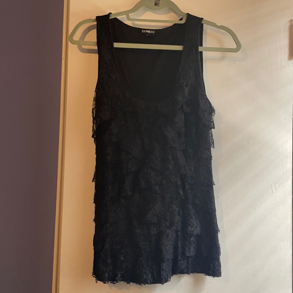 2010s Express Black lace tank